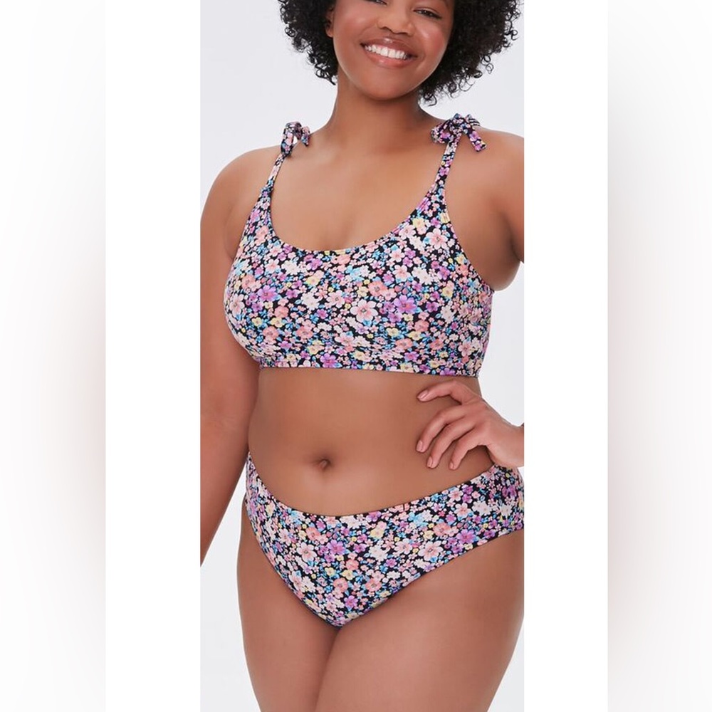 Forever 21 floral high wasted two piece